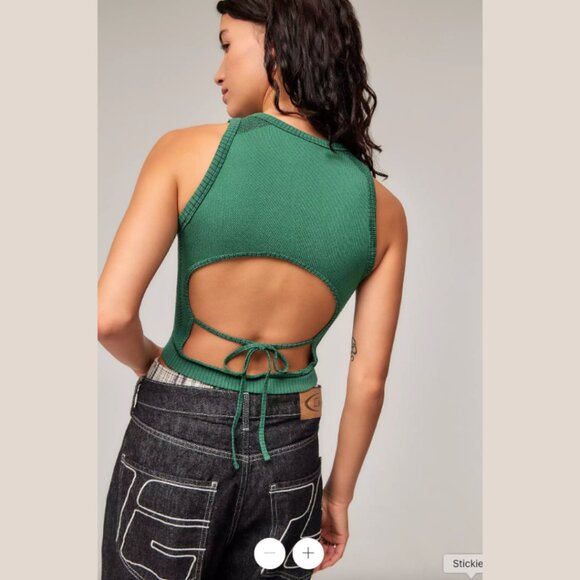 Urban Outfitters iets frans... Lara Green Tank Top Size Small - Picture 2 of 6